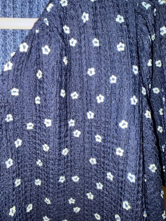 LOFT Black Short-Sleeve Floral Peasant Blouse - Picture 2 of 7